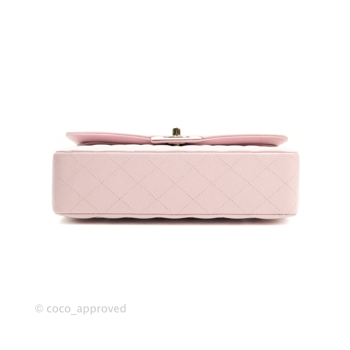 Chanel M/L Medium Double Flap Bag Lilac Rose Clair Caviar Gold Hardware