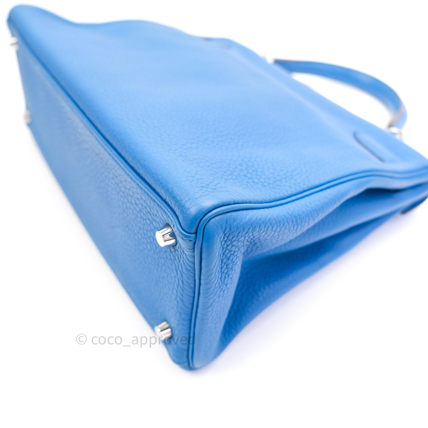 Hermès Kelly Retourne 32 Blue Mykonos Togo Palladium Hardware