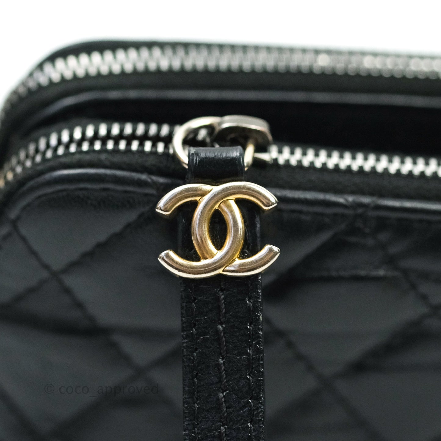 Chanel Gabrielle Clutch With Chain Aged Calfskin Black Mixed Hardware