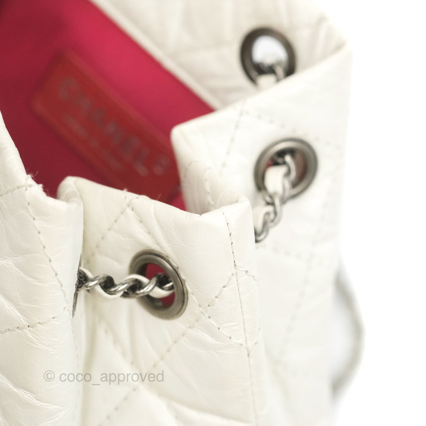 Chanel Small Gabrielle Backpack White Black Aged Calfskin
