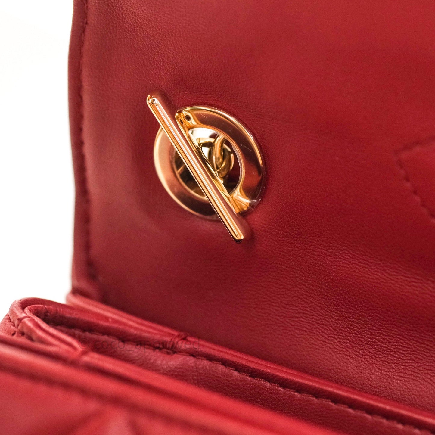 Chanel Quilted Small Trendy CC Flap Bag Red Lambskin Gold Hardware