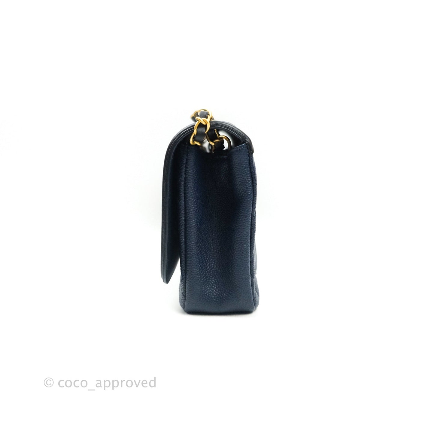Chanel Quilted Medium CC Filigree Flap Navy Caviar