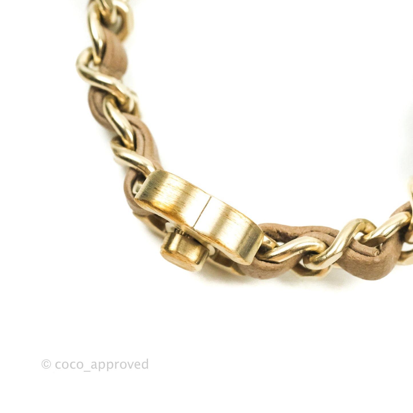 Chanel CC Turn lock Ash Brown Lambskin Matte Gold Tone Chain Choker 12P