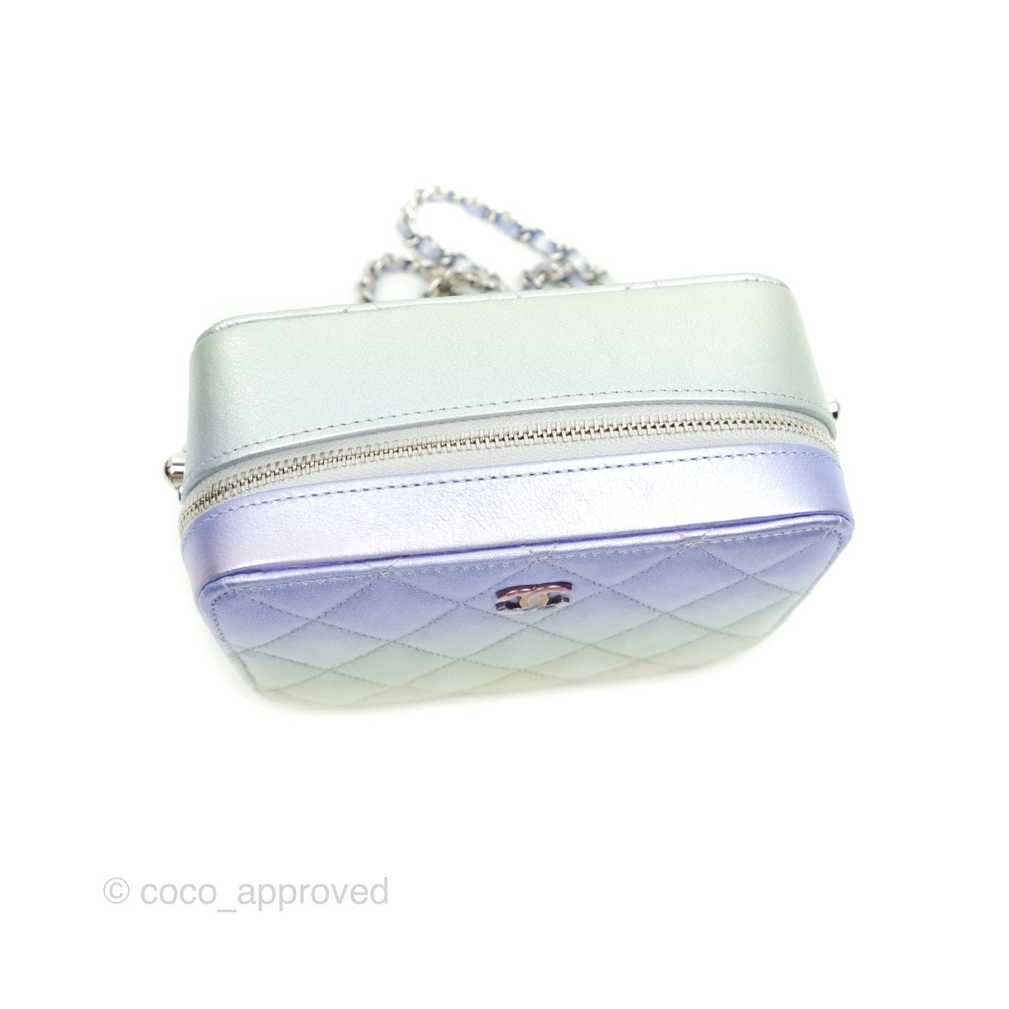 Chanel Gradient Metallic Calfskin Quilted Camera Bag Silver Hardware