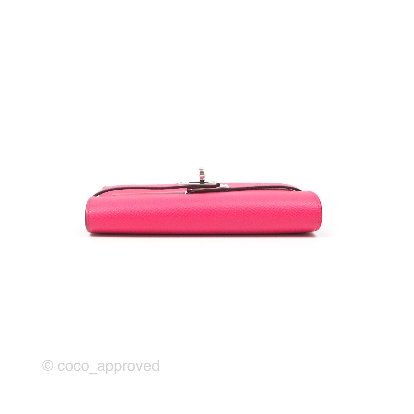 Hermès Small Kelly Wallet Rose Extreme I6 Epsom Palladium Hardware
