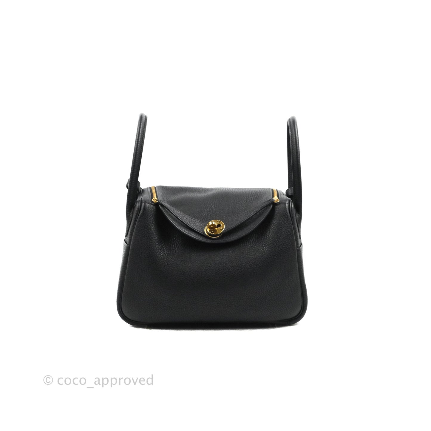 Hermès Lindy 26 Black Clemence Gold Hardware