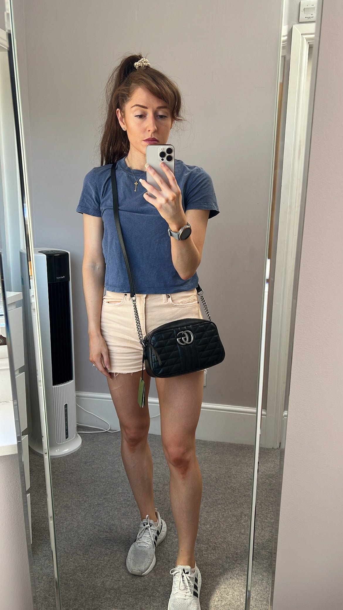 Luxury Gucci Aria GG Blue Marmont Small Shoulder Bag ( 1250)