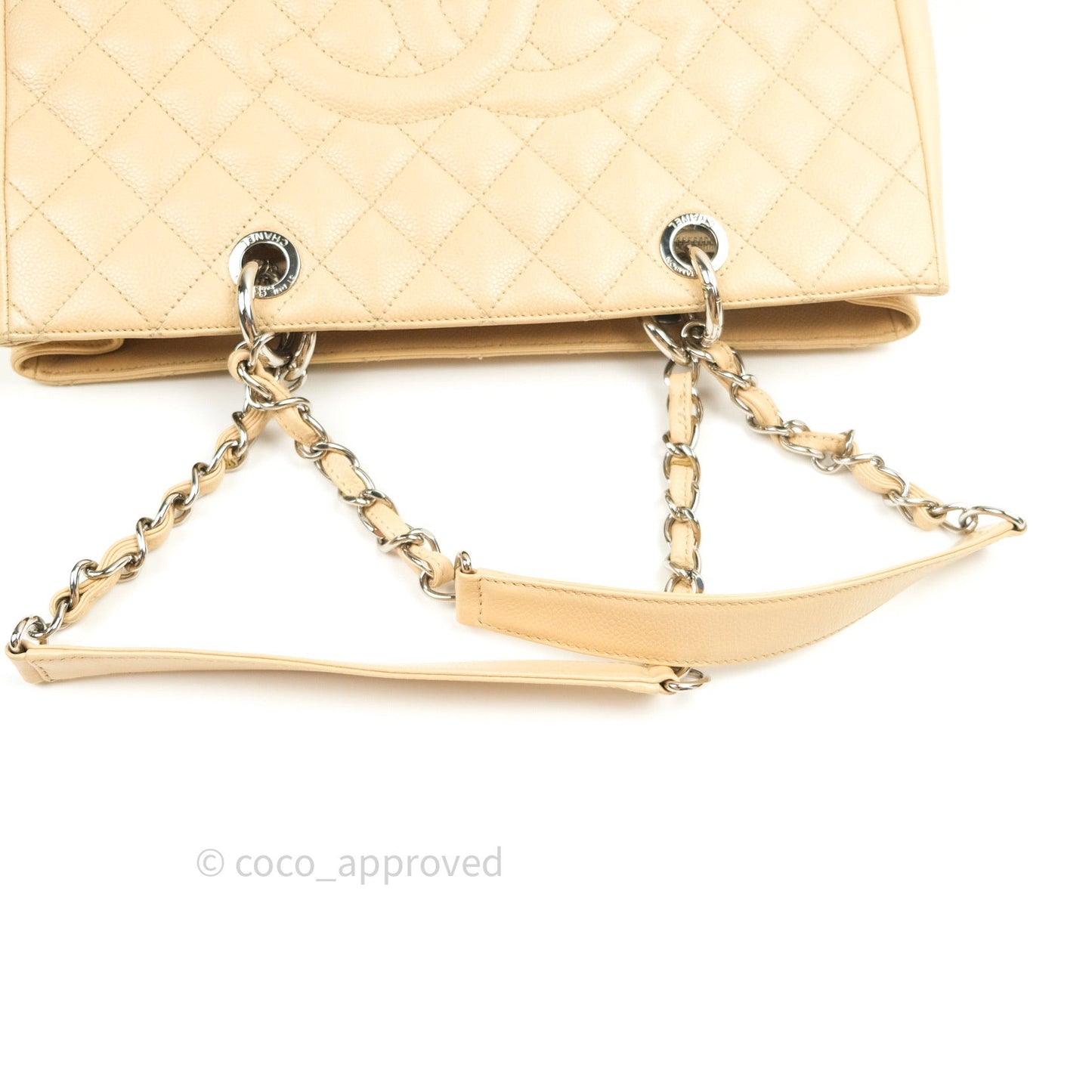 Chanel GST Beige Caviar Silver Hardware