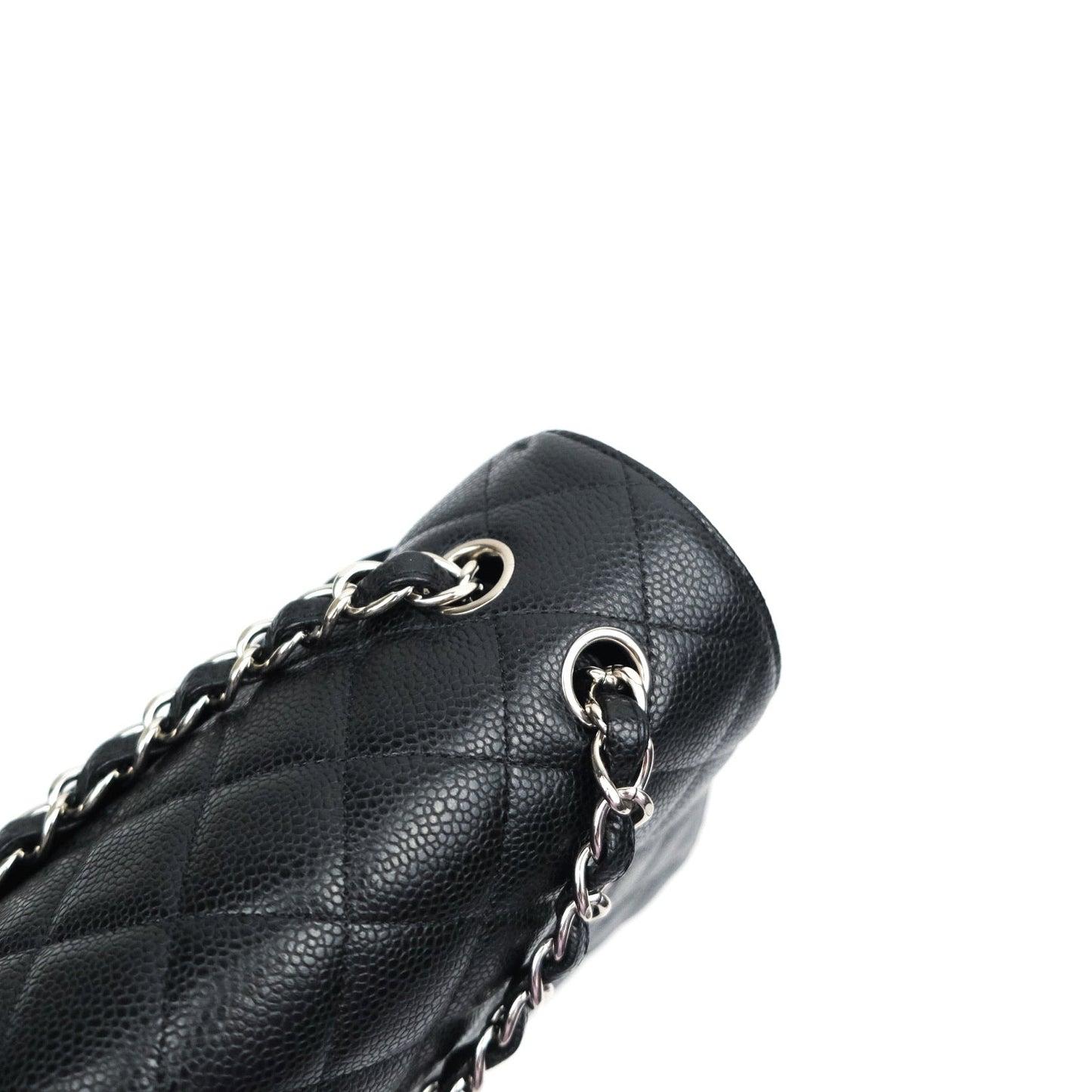 Chanel Classic Maxi Single Flap Quilted Black Caviar Silver Hardware