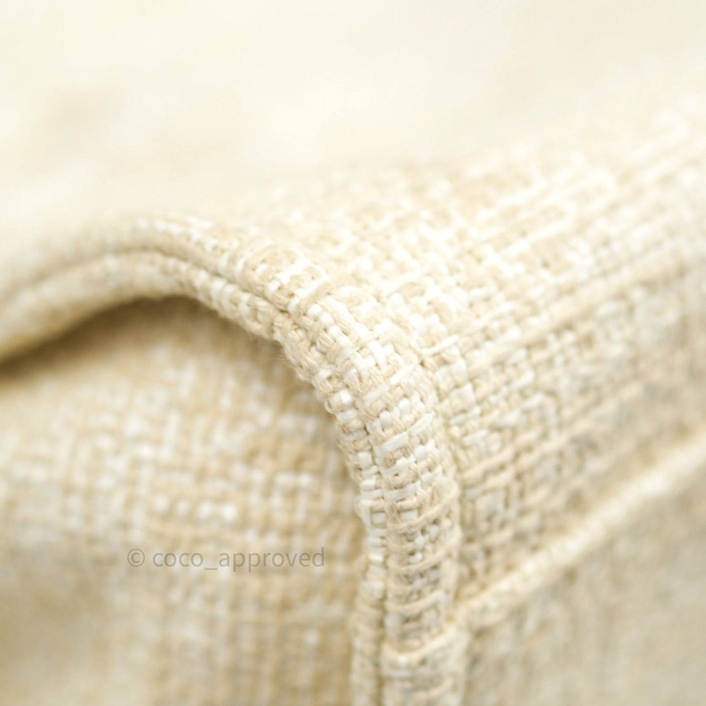 Chanel Canvas Large Deauville Tote Ivory Beige Nude Handles