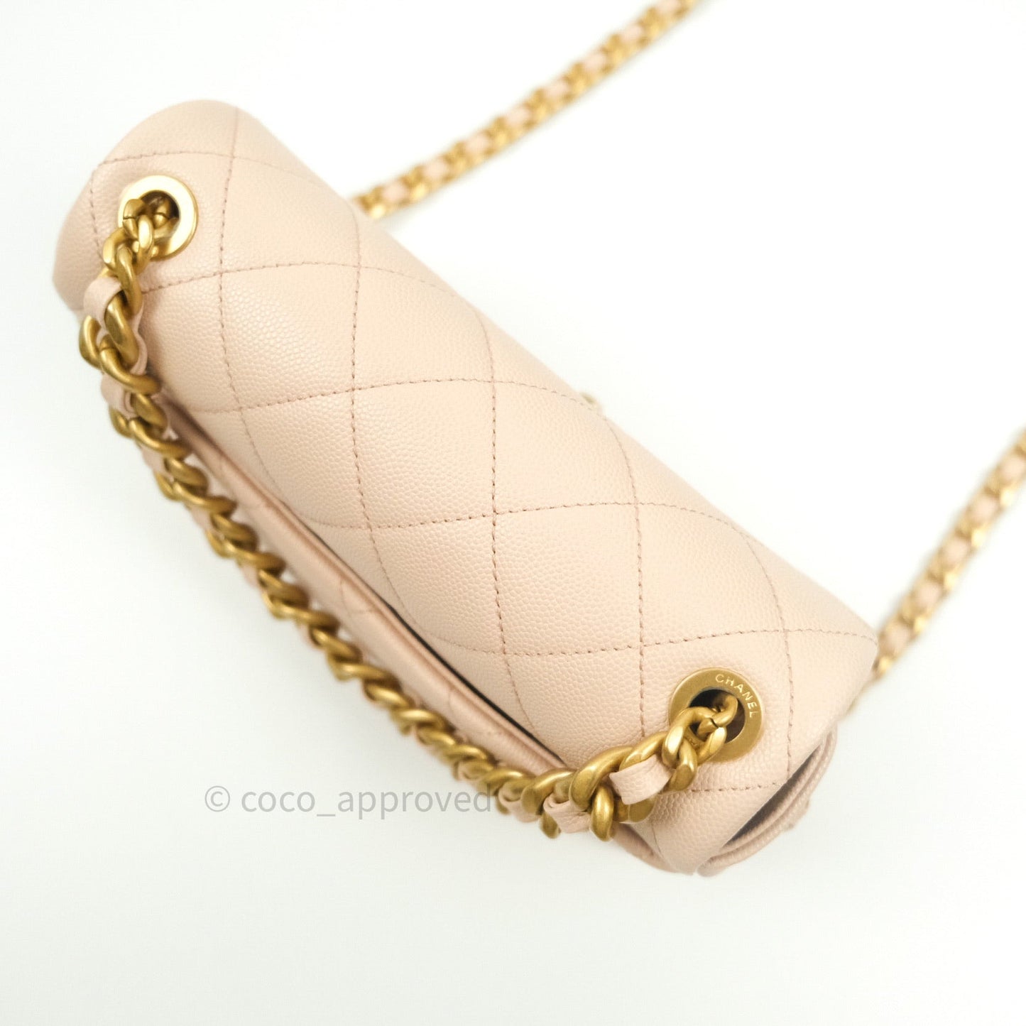 Chanel 2 Way Shoulder Bag Rose Pink Caviar Gold Hardware