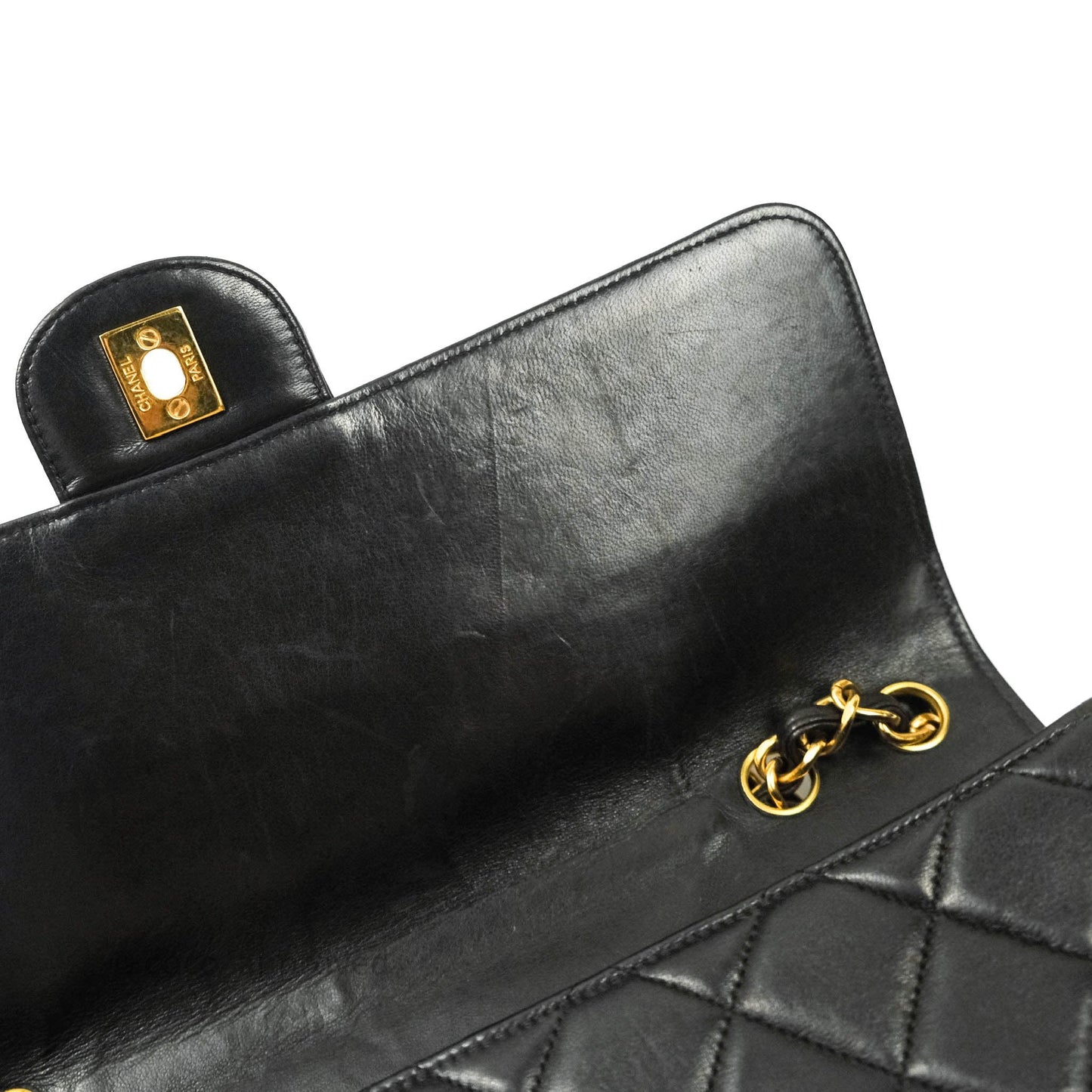 Chanel Vintage XL Jumbo Single Flap Black Lambskin 24K Gold Hardware