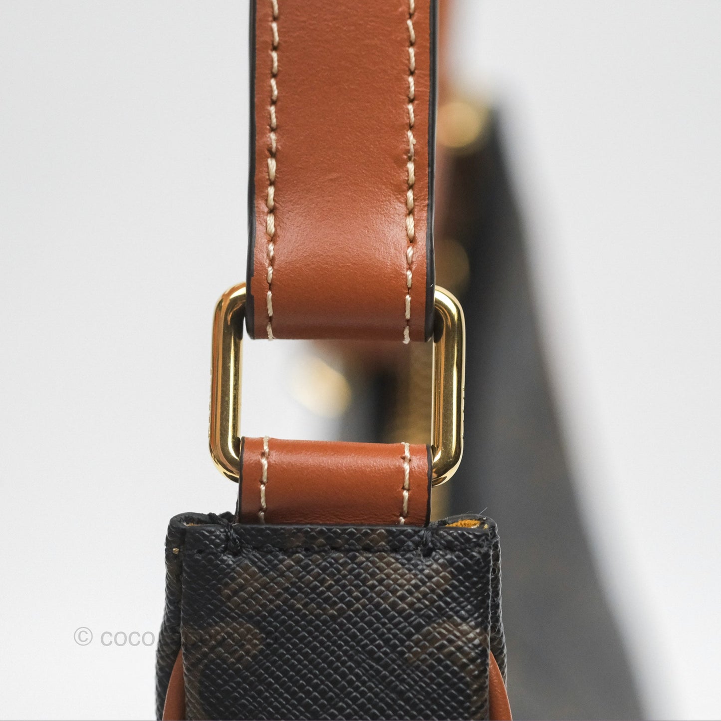 Celine Medium Ava Triomphe Bag Triomphe Canvas Tan Calfskin