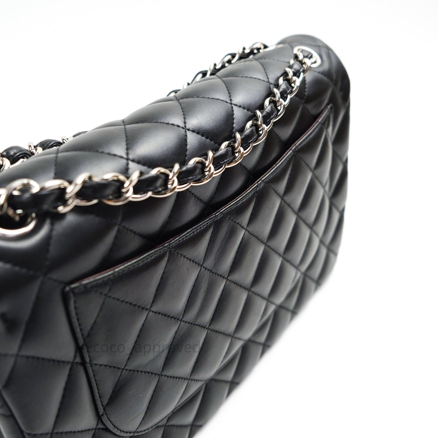 Chanel Jumbo Double Flap Black Lambskin Silver Hardware⁣⁣