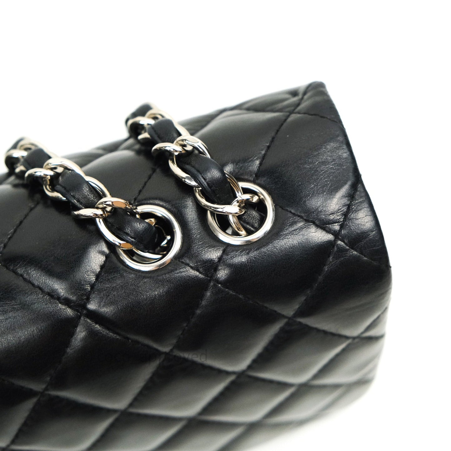 Chanel Classic Quilted Jumbo Single Flap Black Lambskin Silver Hardware⁣⁣