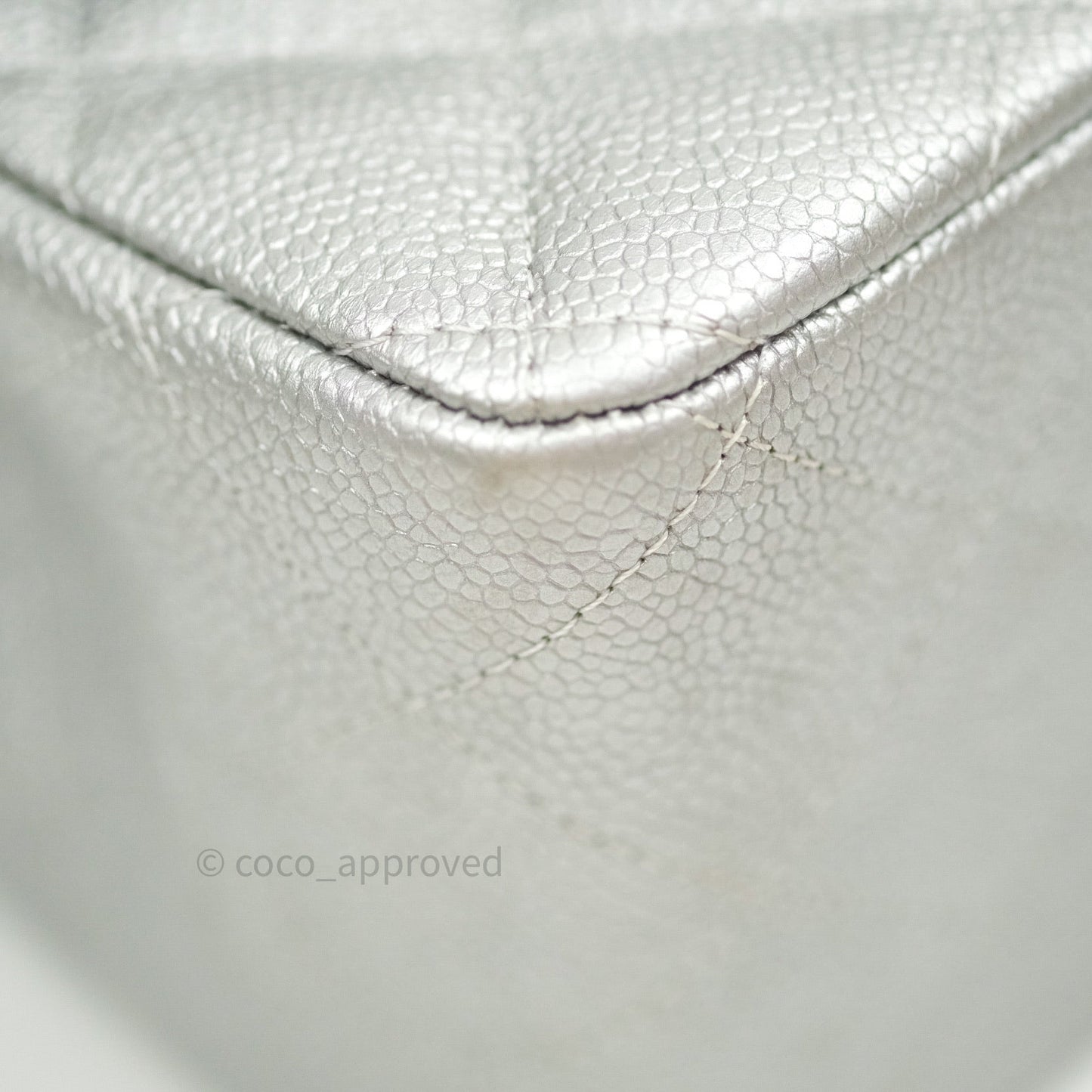 Chanel Jumbo Double Flap Silver Caviar Ruthenium Hardware⁣⁣