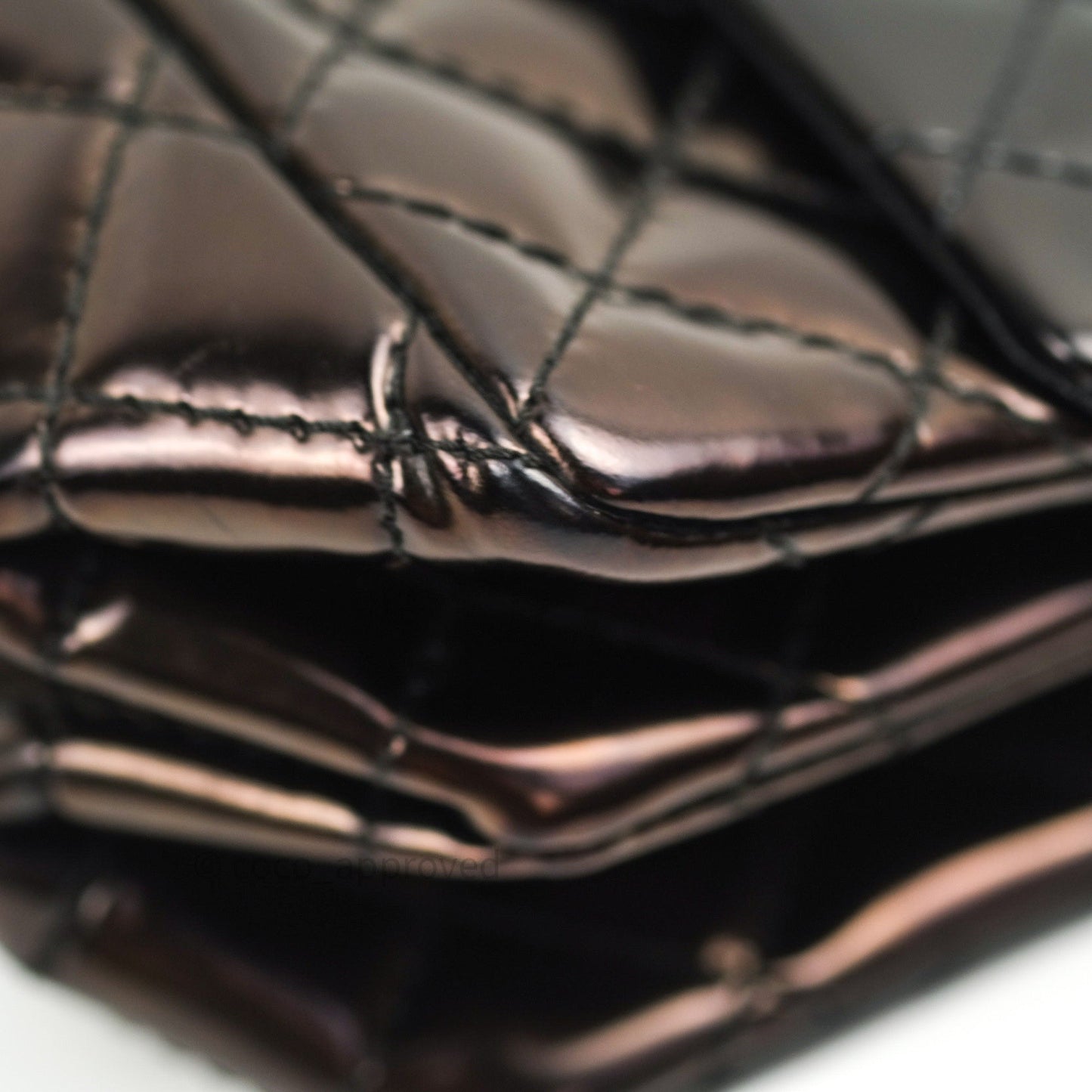 Chanel Quilted Accordion Reissue Black Patent Leather Gold Hardware 2.55 Flap