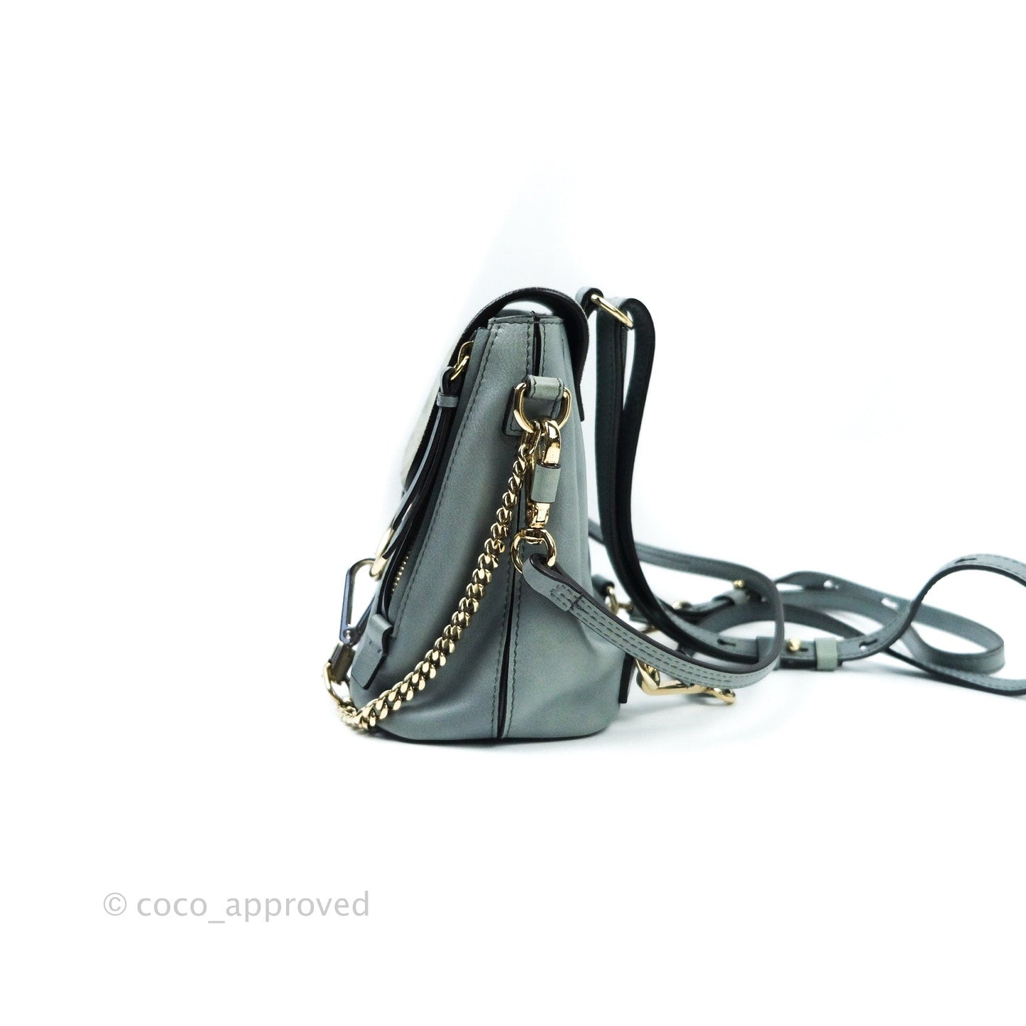 Chloé Suede Calfskin Small Faye Backpack Cloudy Blue