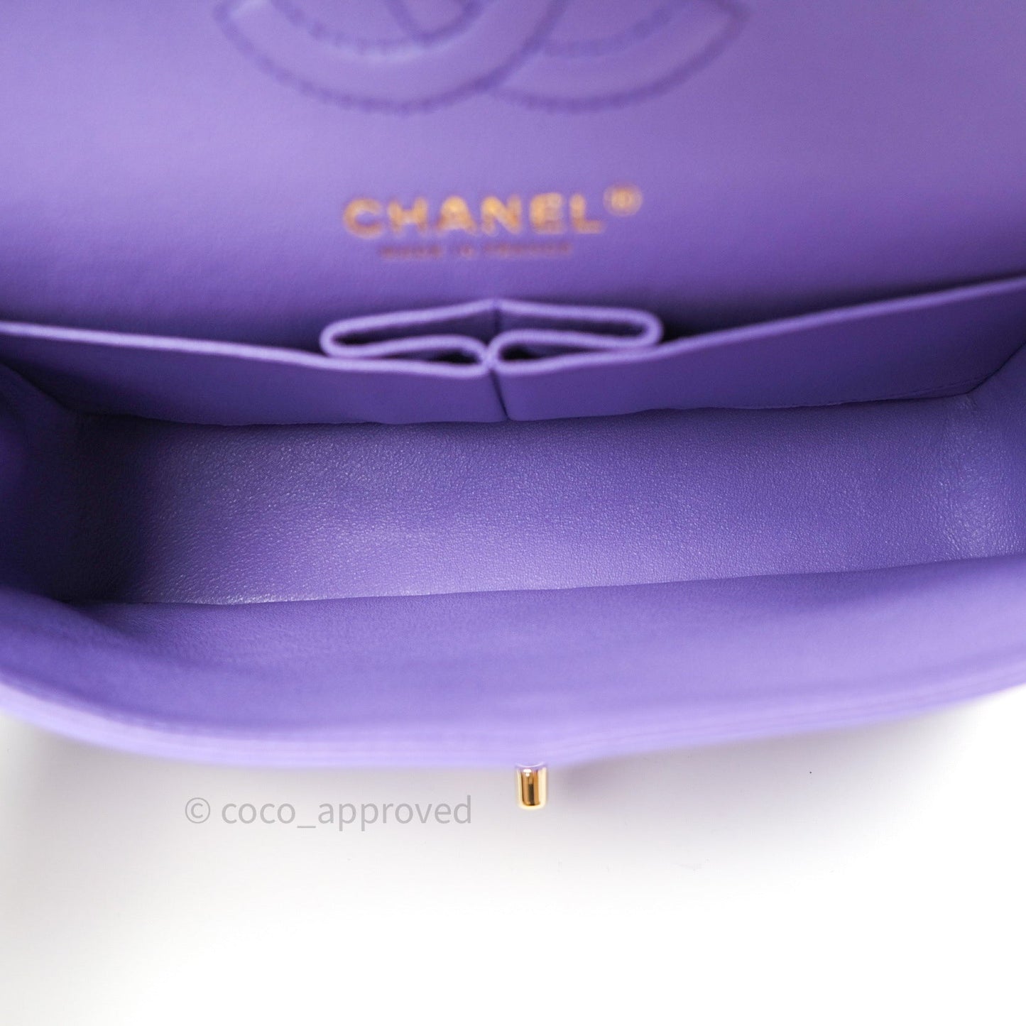 Chanel Classic Small S/M Flap Purple Lambskin Light Gold Hardware