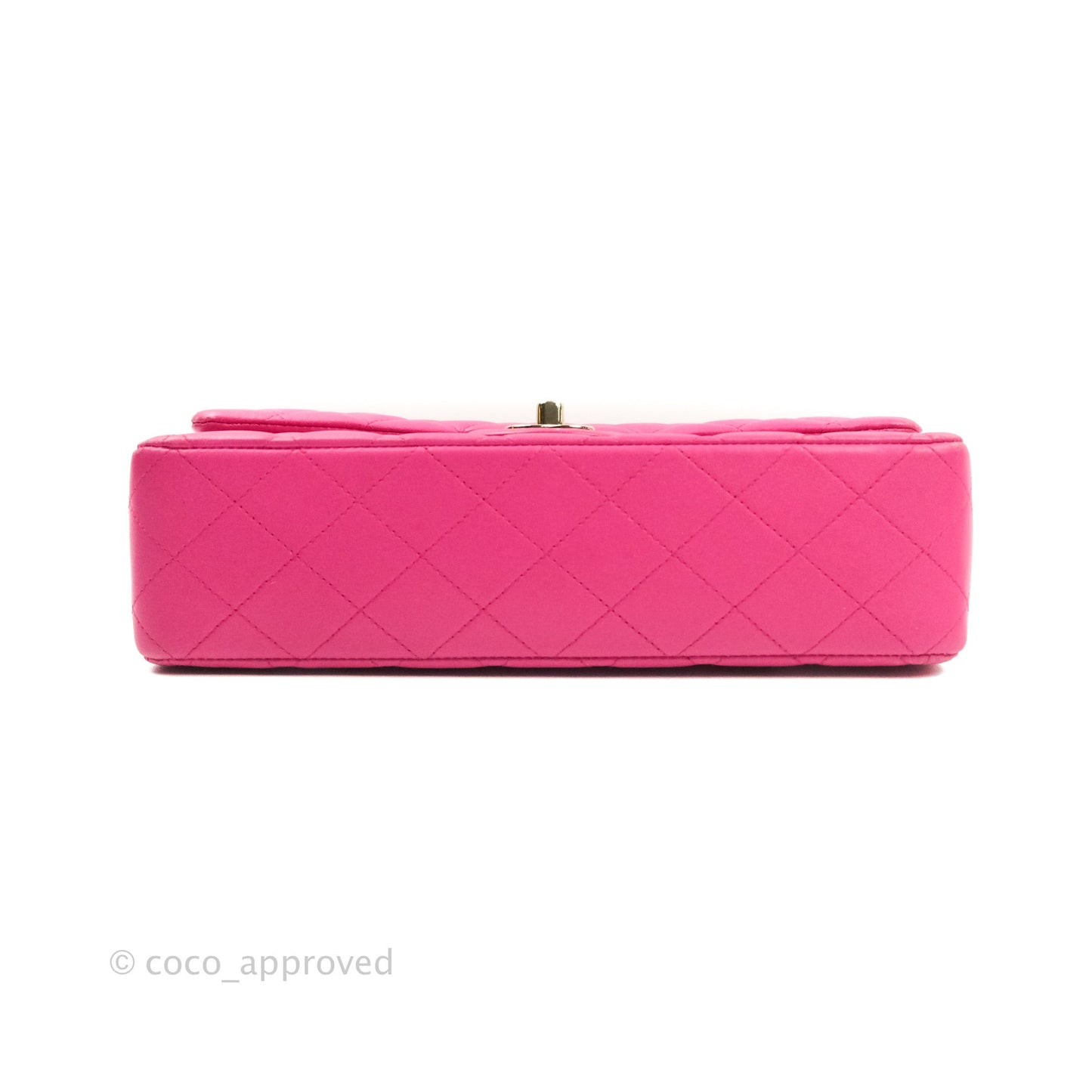 Chanel Classic M/L Medium Double Flap Hot Pink Lambskin Gold Hardware