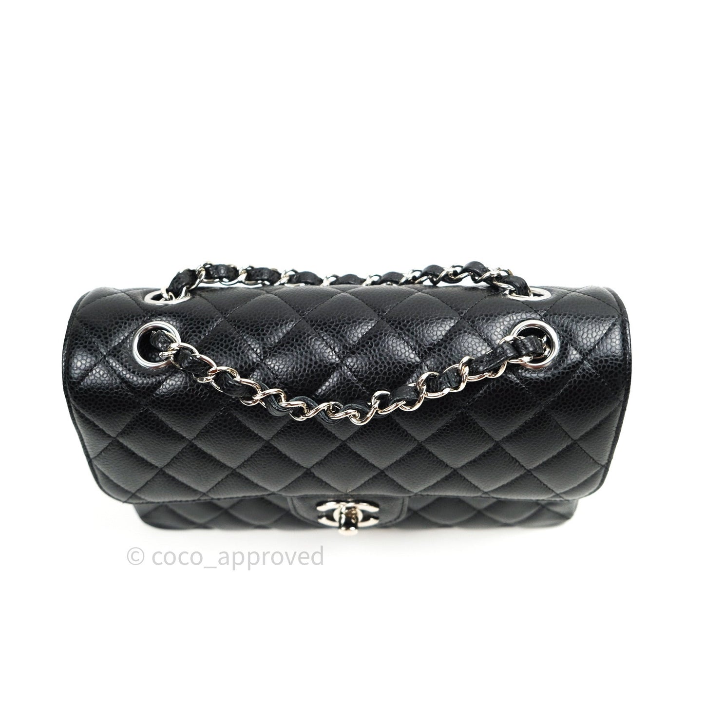 Chanel Classic Small S/M Flap Black Caviar Silver Hardware