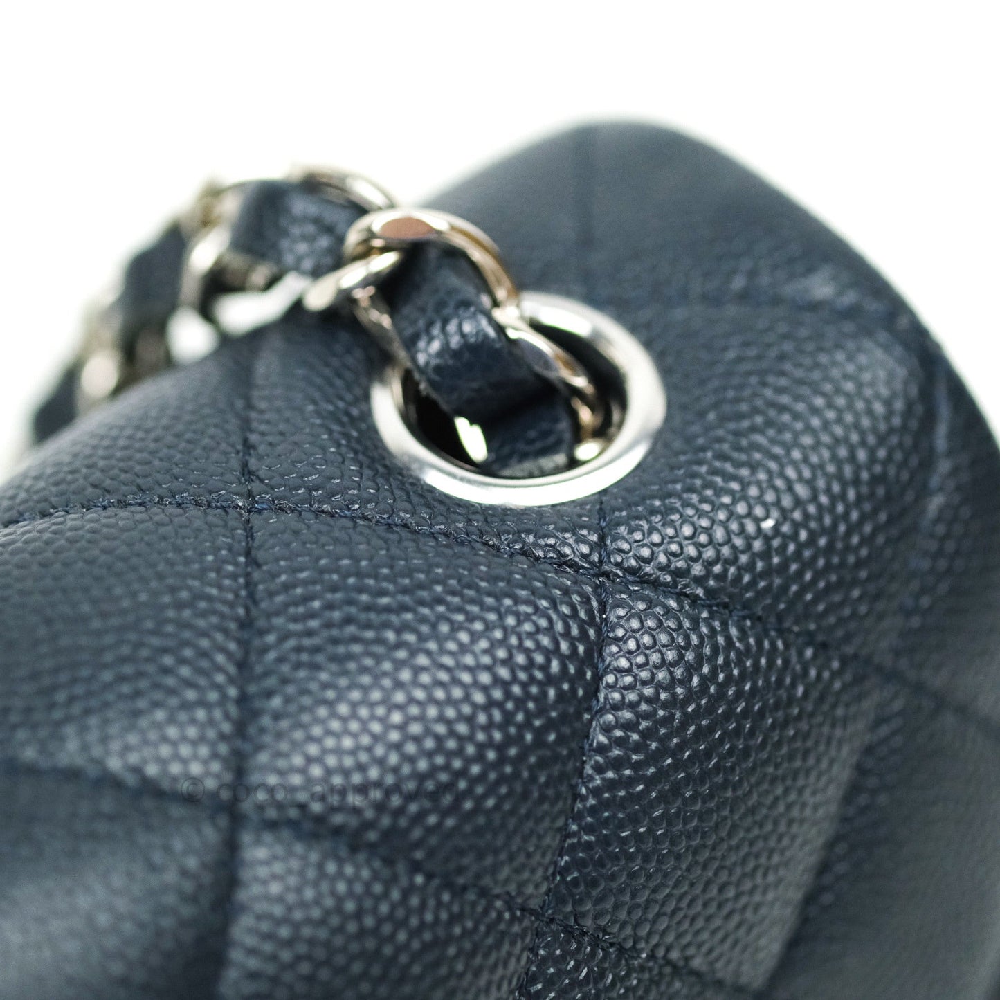 Chanel Quilted Mini Rectangular Navy Caviar Silver Hardware