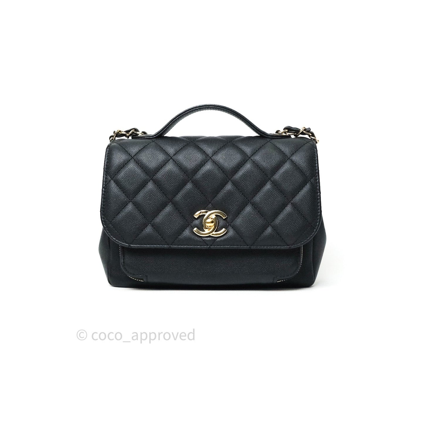 Chanel Quilted Medium Business Affinity Flap Black Caviar Light Gold Hardware