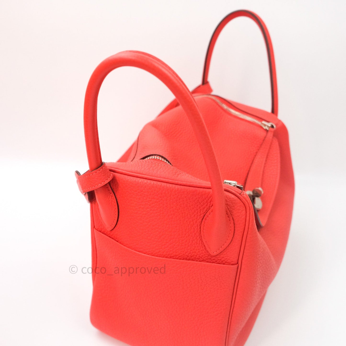 Hermès Lindy 30 Rose Jaipur Clemence Palladium Hardware