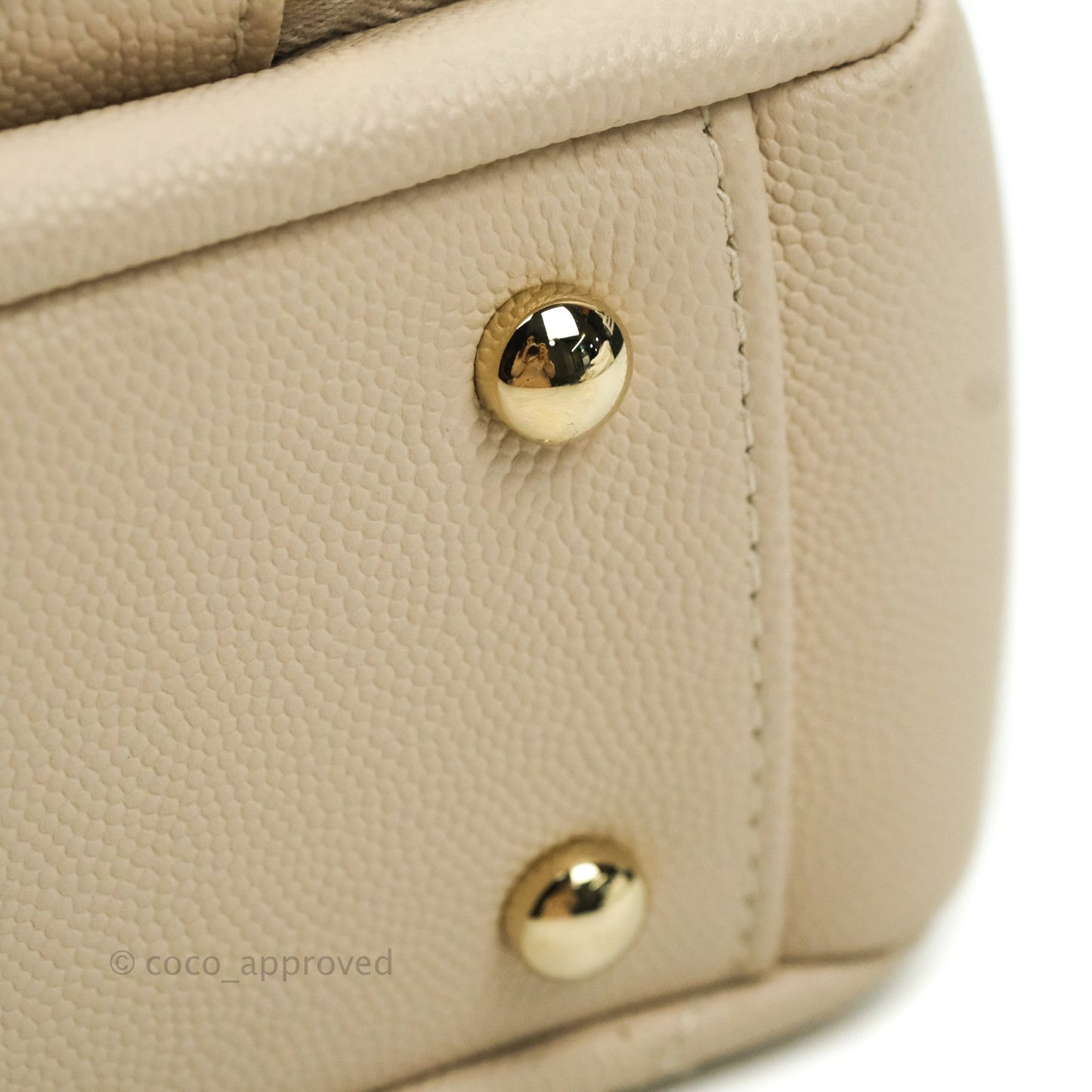 Chanel Quilted Medium Business Affinity Flap Beige Caviar Gold Hardware