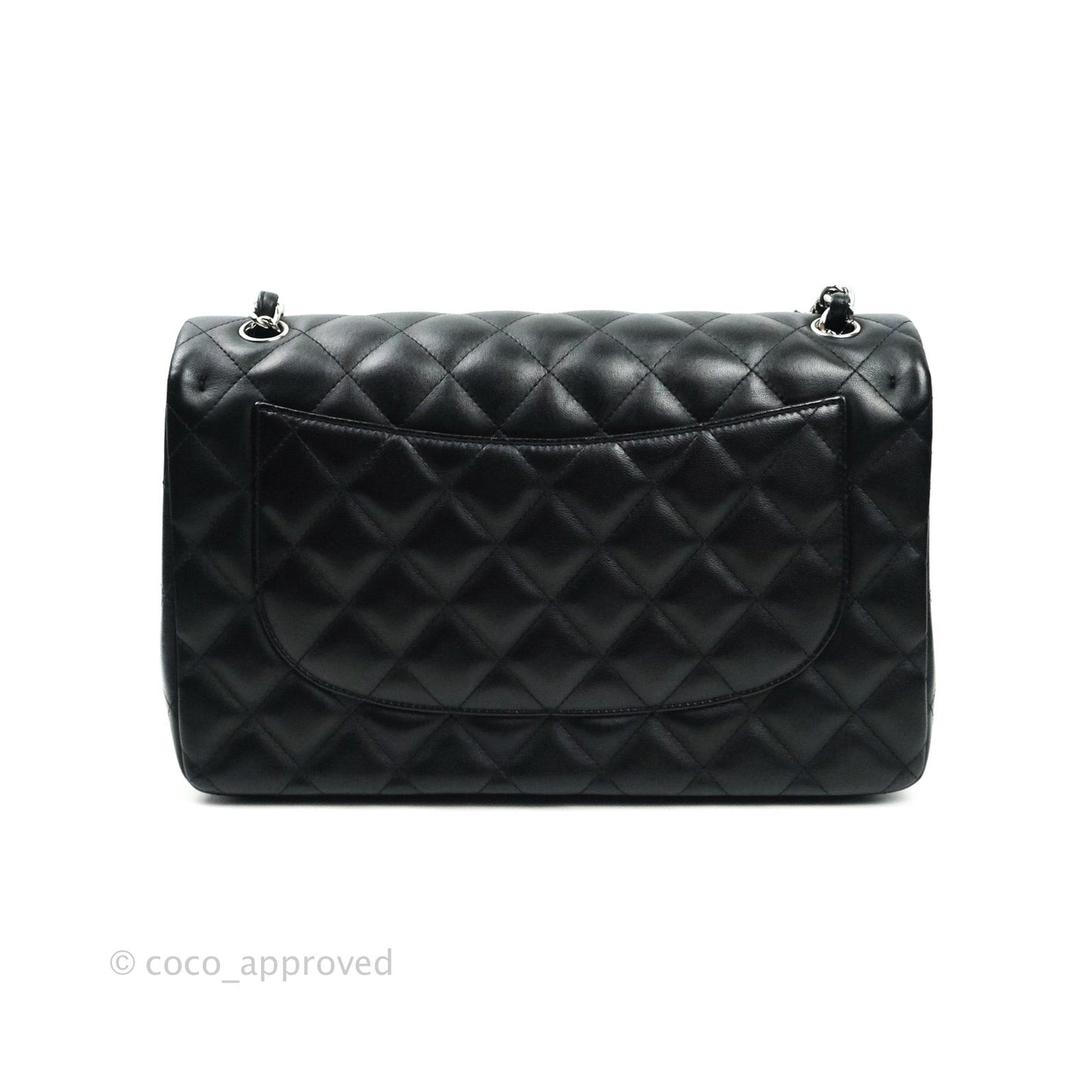 Chanel Classic Jumbo Double Flap Black Lambskin Silver Hardware⁣⁣