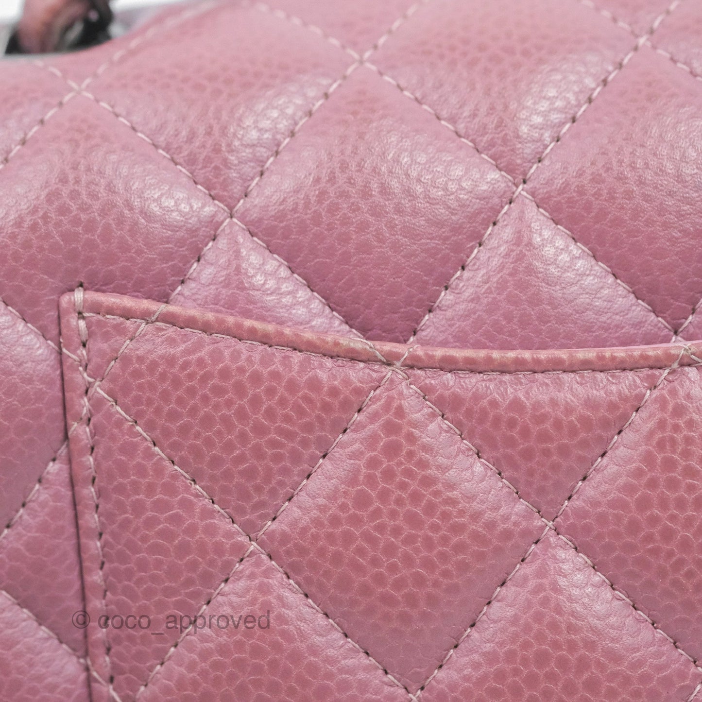 Chanel Quilted Mini Rectangular Flap Dark Pink Caviar Ruthenium Hardware