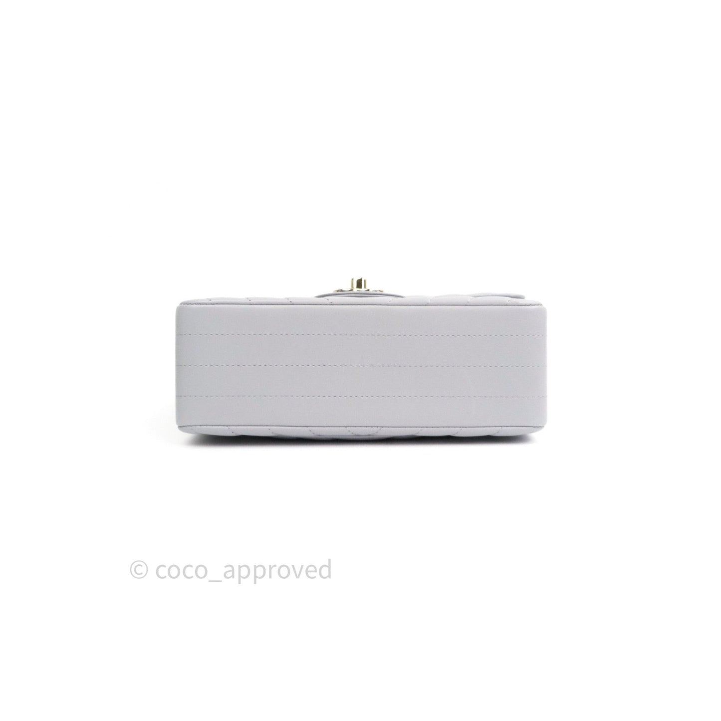 Chanel Quilted Mini Rectangular Grey Lambskin Gold Hardware