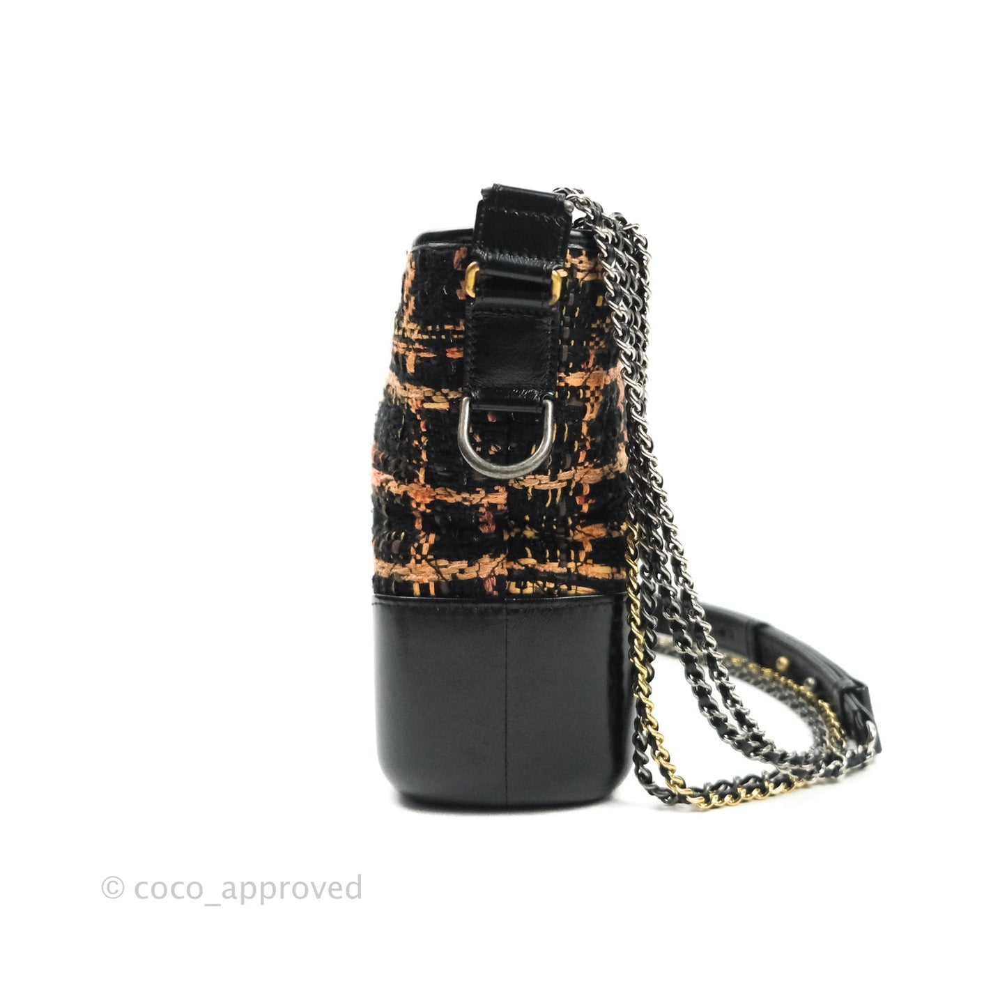 Chanel Medium Gabrielle Tweed Beige Black Calfskin