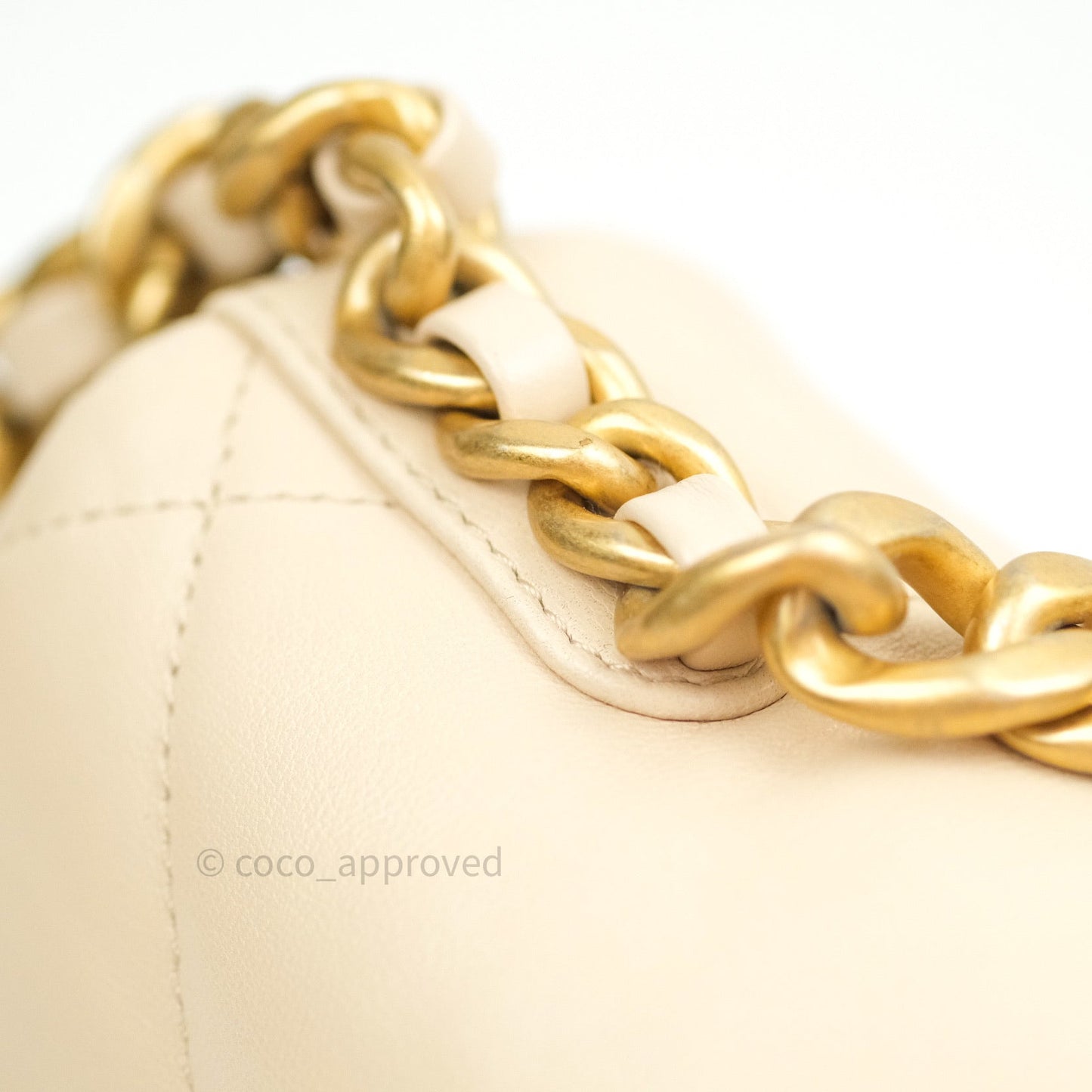 Chanel 19 Small Beige Goatskin Mixed Hardware