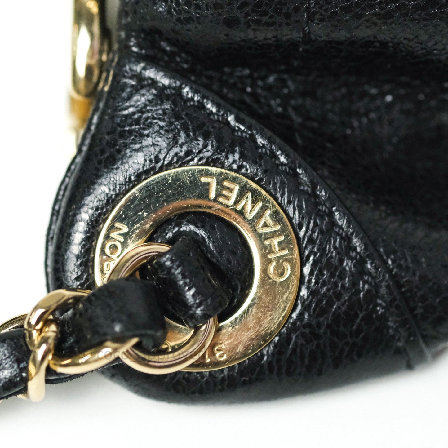Chanel Black Glazed Calfskin Fanny Pack Belt Bag Gold Hardware