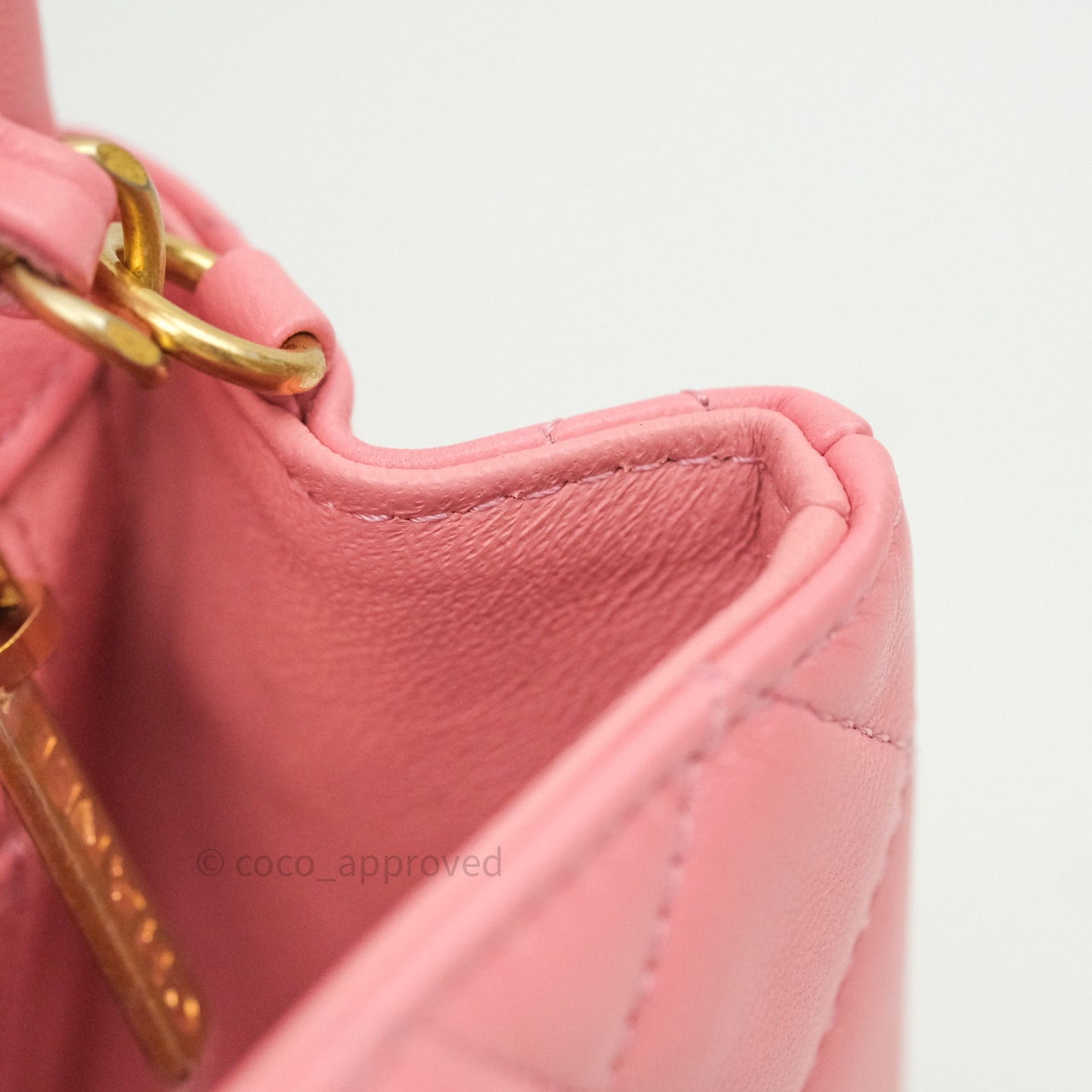 Chanel Quilted Mini Rectangular Pink Lambskin Gold Hardware