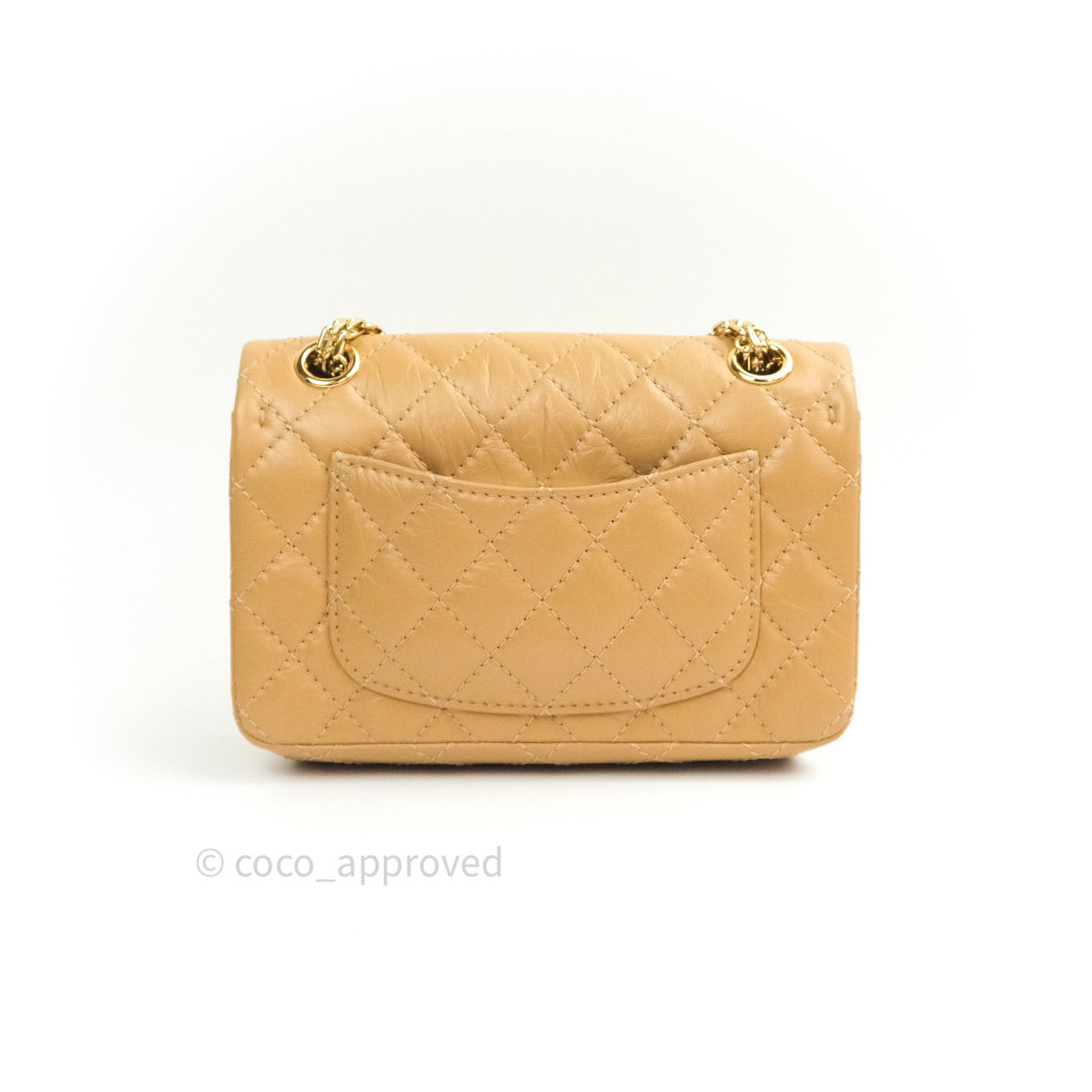Chanel Mini Reissue 224 Beige Aged Calfskin Gold Hardware