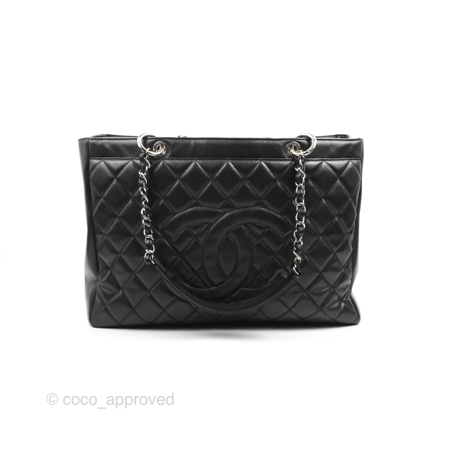 Chanel XL Shopping Tote Black Caviar Silver Hardware