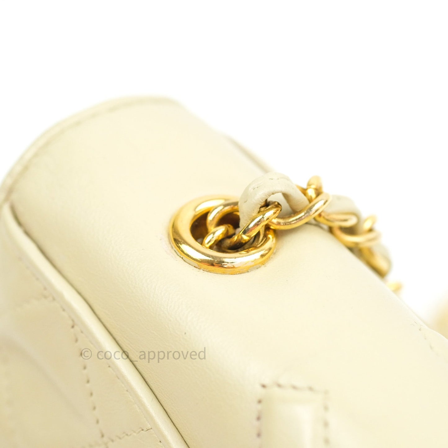 Chanel Vintage Flap Small in Cream Lambskin 24K Gold Hardware
