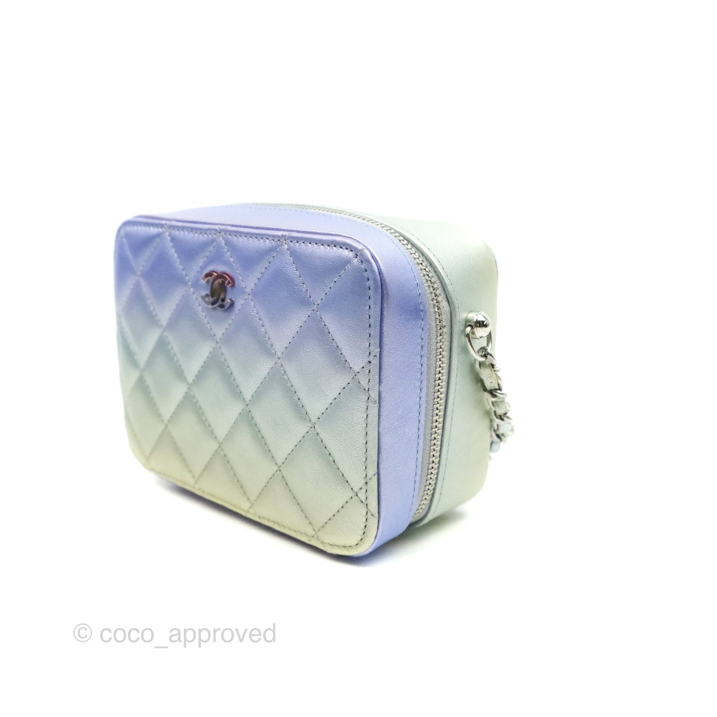 Chanel Gradient Metallic Calfskin Quilted Camera Bag Silver Hardware