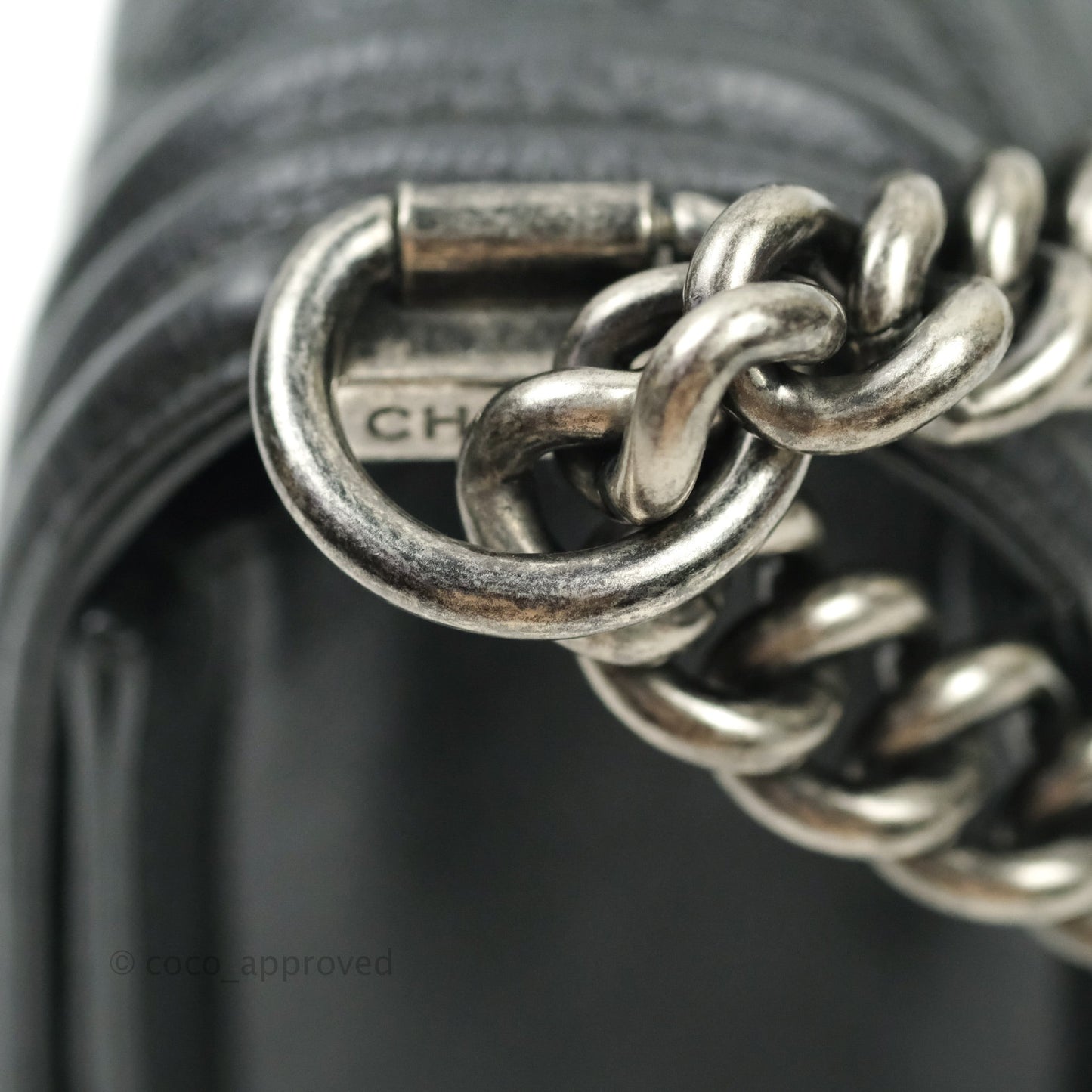 Chanel Boy Quilted Medium Black Grained Calfskin Ruthenium Hardware