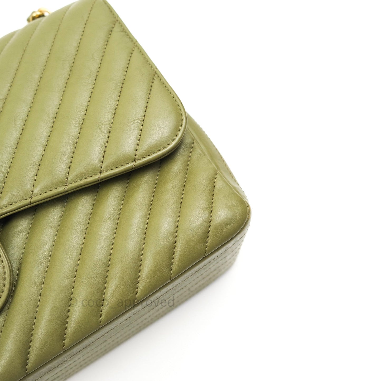 Chanel Jumbo Double Flap Khaki Calfskin Gold Hardware⁣⁣ 17C