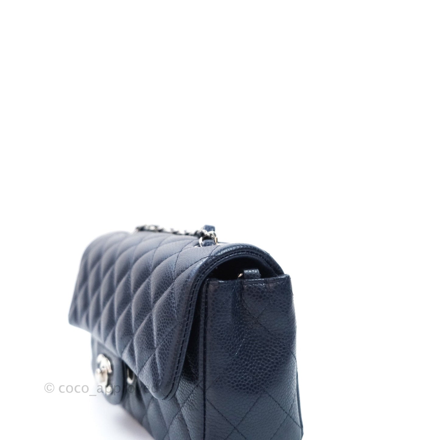 Chanel Quilted Mini Rectangular Navy Caviar Silver Hardware