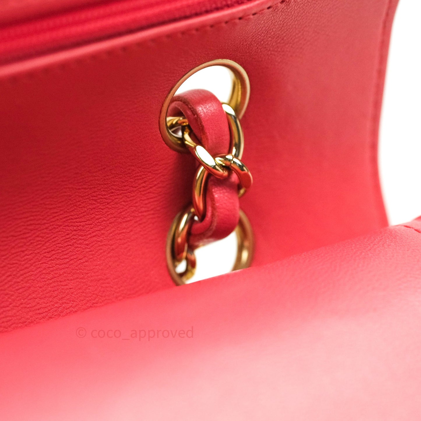 Chanel Chevron M/L Medium Double Flap Bag Dark Pink Lambskin Gold Hardware