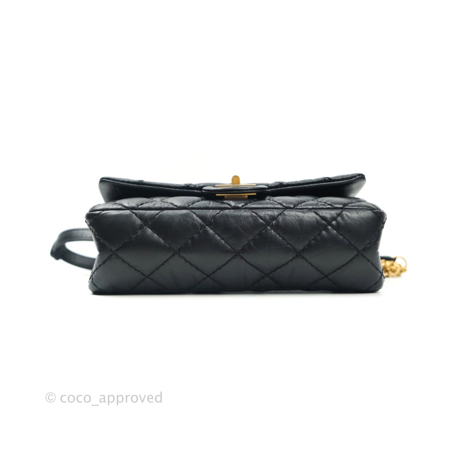 Chanel Reissue 2.55 Aged Calfskin Quilted Chain Waist Bag Black