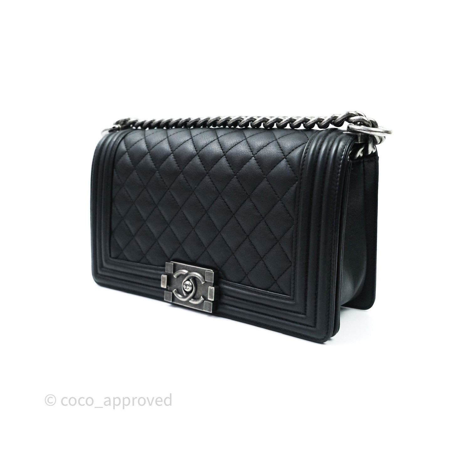 Chanel Quilted Medium Calfskin Boy Flap Ruthenium Hardware