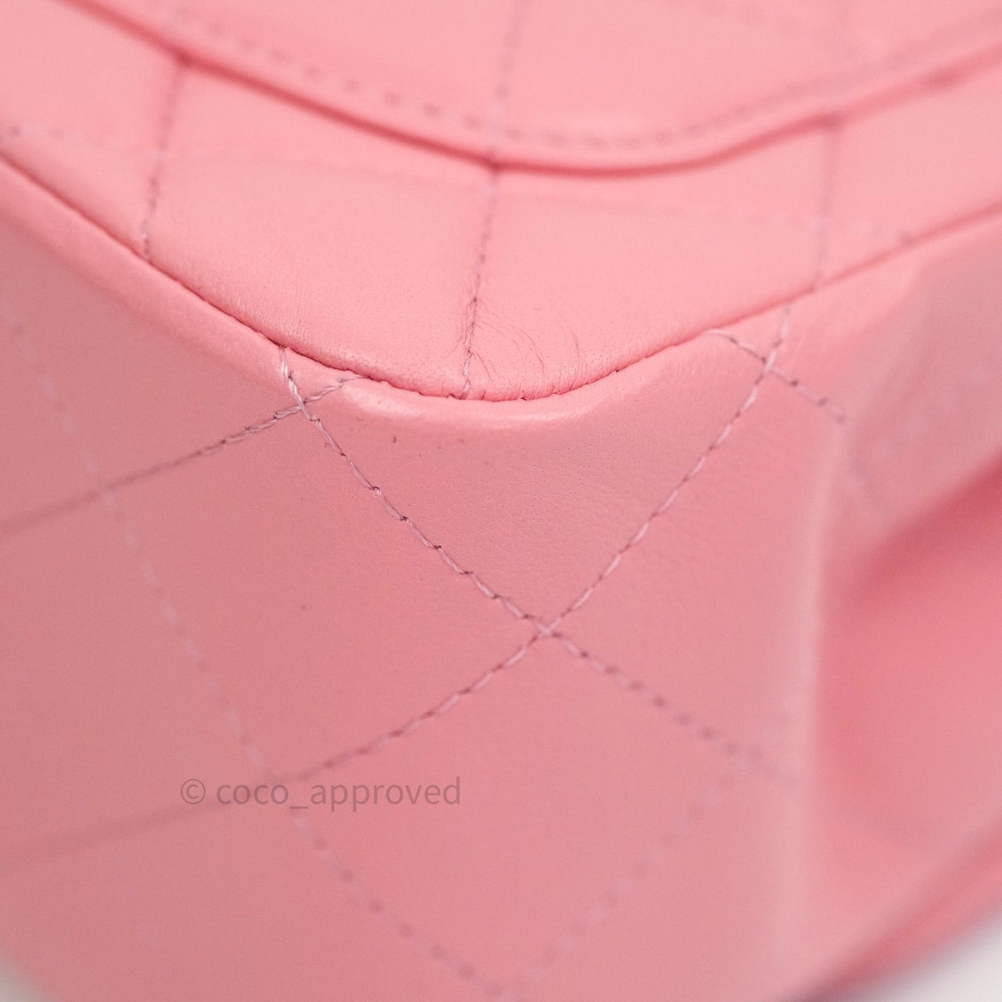 Chanel Mini Square Pink Quilted Lambskin Gold Hardware