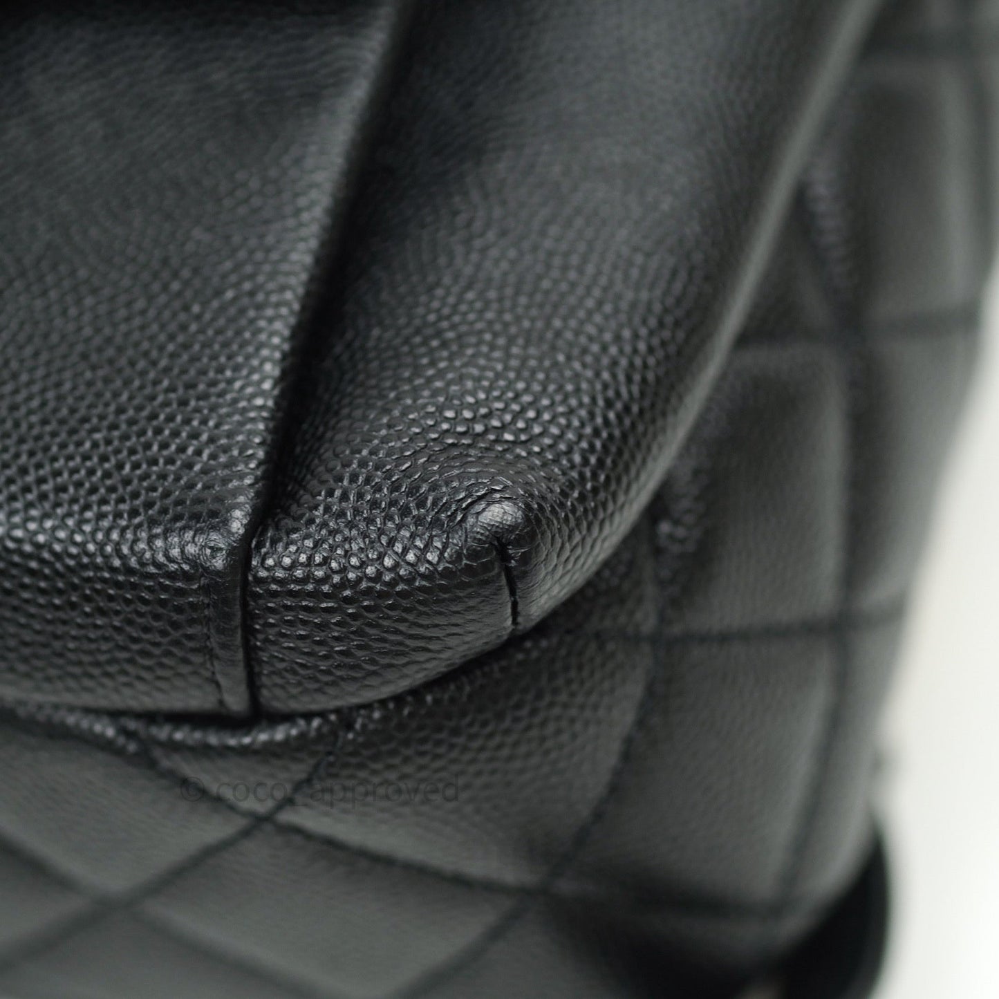 Chanel Quilted Small CC Day Backpack Black Caviar Light Gold Hardware