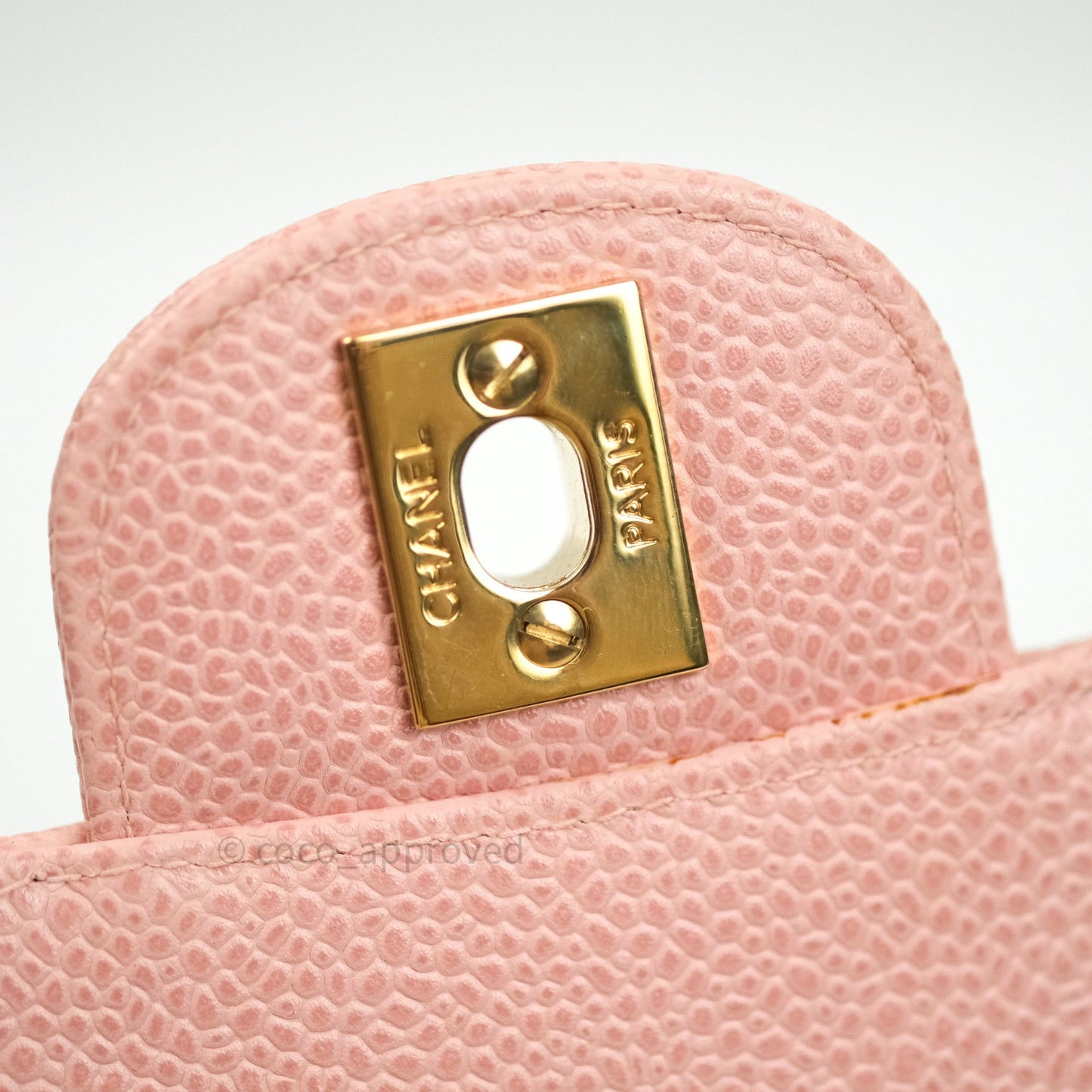 Chanel Classic M/L Medium Double Flap Bag Pink Caviar 24K Gold Hardware