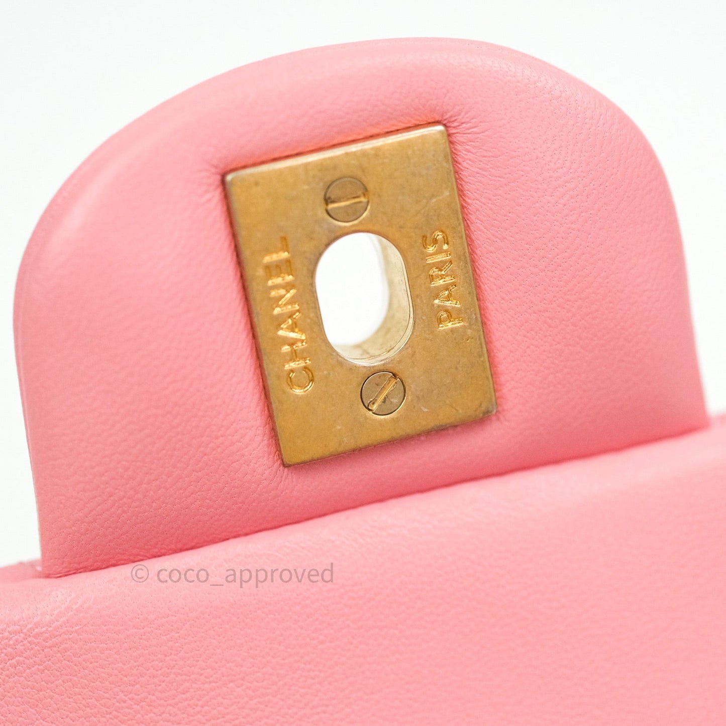Chanel Mini Square Pink Lambskin Gold Hardware